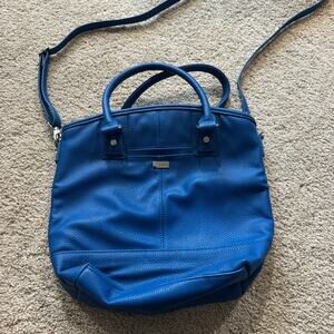 Jewell Thirty One Pebbled Faux Leather Purse Shoulder Bag Crossbody Strap Blue